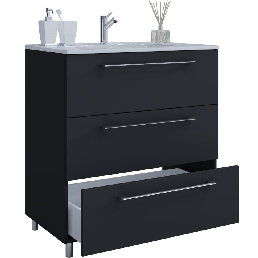 badevrelsesmbelst, m. ben - keramik og sort melamin