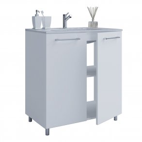 badevrelsesmbelst, m. ben - keramik og hvid melamin