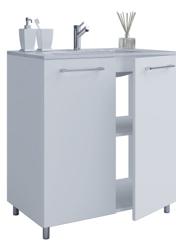 badevrelsesmbelst, m. ben - keramik og hvid melamin