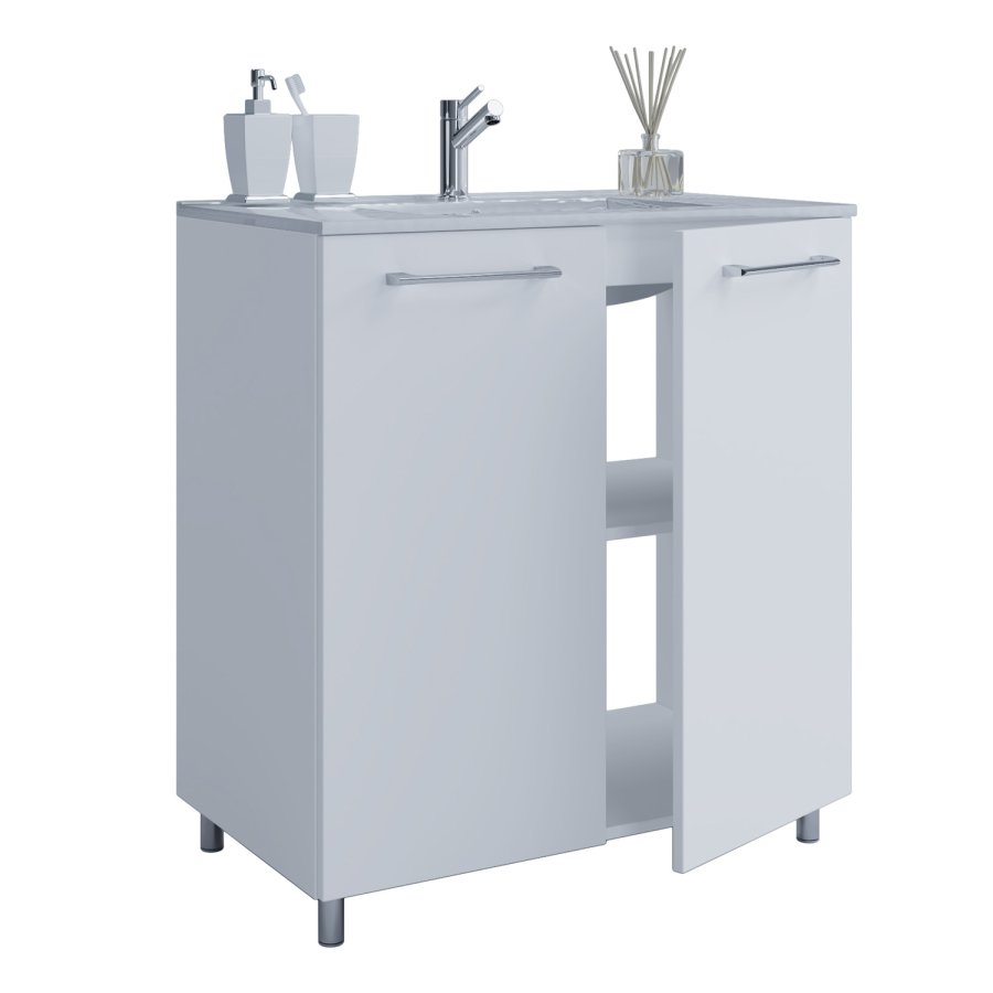 badevrelsesmbelst, m. ben - keramik og hvid melamin