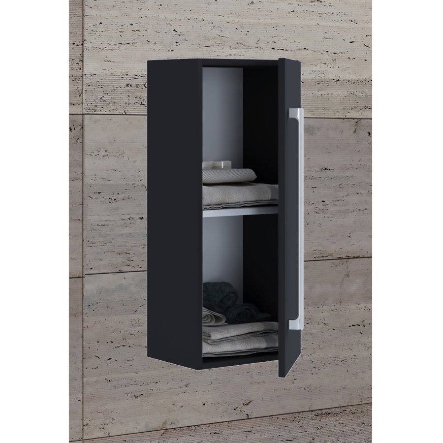 VCB 3 vgskab, m. 1 lge og 1 hylde - sort melamin