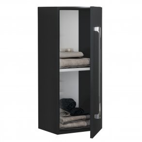 VCB 3 vgskab, m. 1 lge og 1 hylde - sort melamin