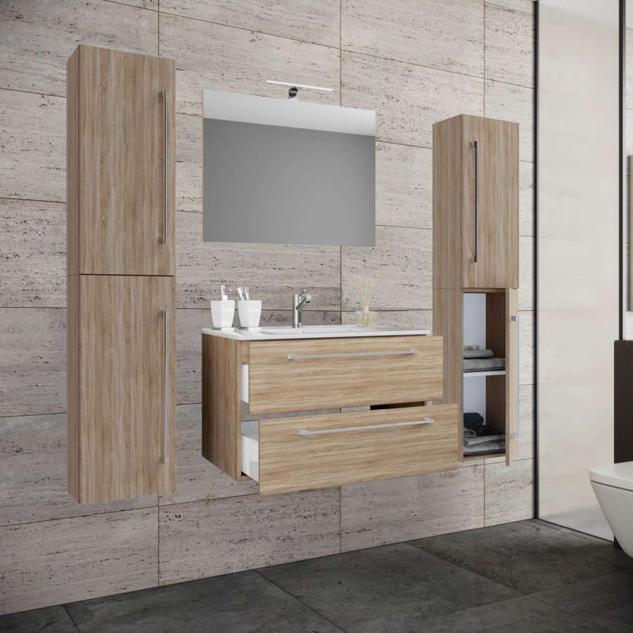 badevrelsesmbelst - spejlglas, keramik og natur melamin (st af 5)