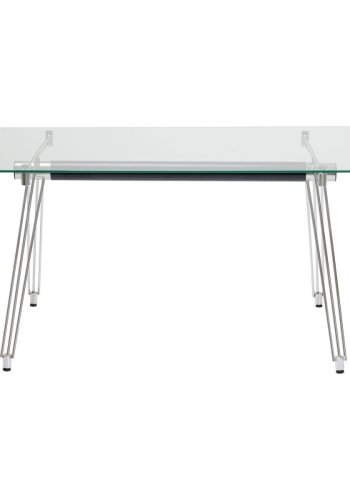 KARE DESIGN Officia skrivebord - klar glas og metal (160x80)