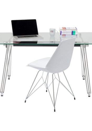 KARE DESIGN Officia skrivebord - klar glas og metal (160x80)