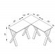 Lona X-feet hjrneskrivebord - natur tr og slvgr metal (130x130x50)