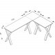 Lona X-feet hjrneskrivebord - natur tr og slvgr metal (160x130x50)