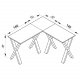 Lona X-feet hjrneskrivebord - natur tr og slvgr metal (190x190x50)