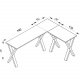 Lona X-feet hjrneskrivebord - natur tr og sort metal (190x160x50)