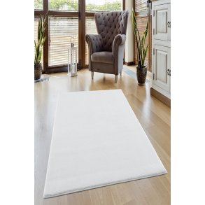 TEPPI HMFPUFY-1 gulvtppe, rektangulr - hvid polyester (60x100)