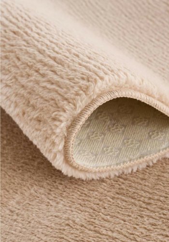 TEPPI HMFPUFY-2 gulvtppe, rektangulr - creme polyester (40x60)