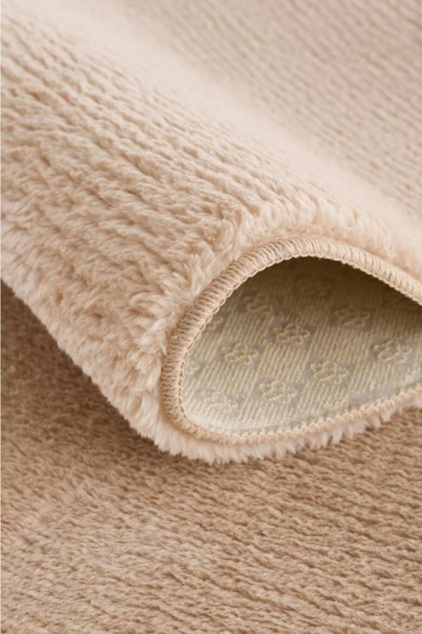 TEPPI HMFPUFY-2 gulvtppe, rektangulr - creme polyester (40x60)