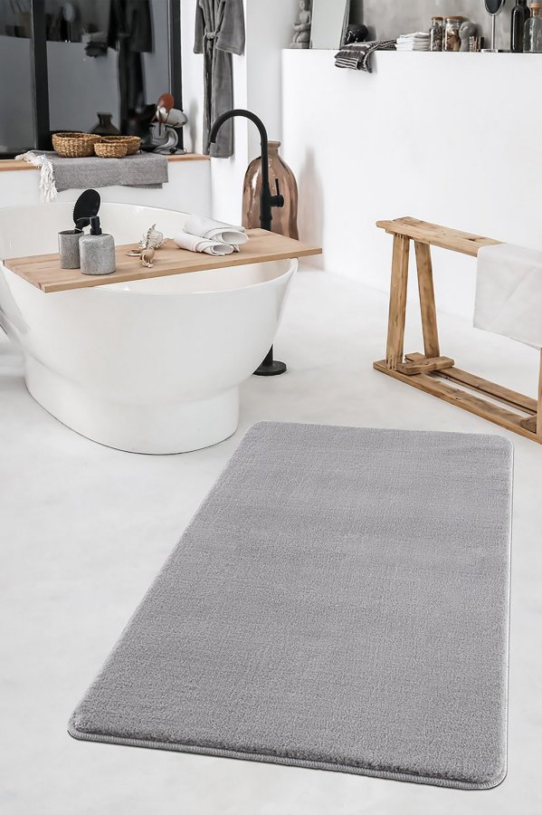 TEPPI HMFPUFY-3 gulvtppe, rektangulr - gr polyester (50x80)