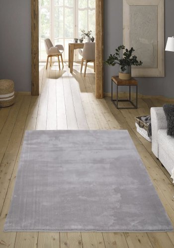 TEPPI HMFPUFY-3 gulvtppe, rektangulr - gr polyester (60x100)