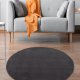 TEPPI HMFPUFY-4 gulvtppe, rund - antracitgr polyester (60)