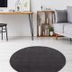 TEPPI HMFPUFY-4 gulvtppe, rund - antracitgr polyester (60)