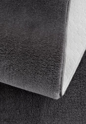 TEPPI HMFPUFY-4 gulvtppe, rund - antracitgr polyester (60)