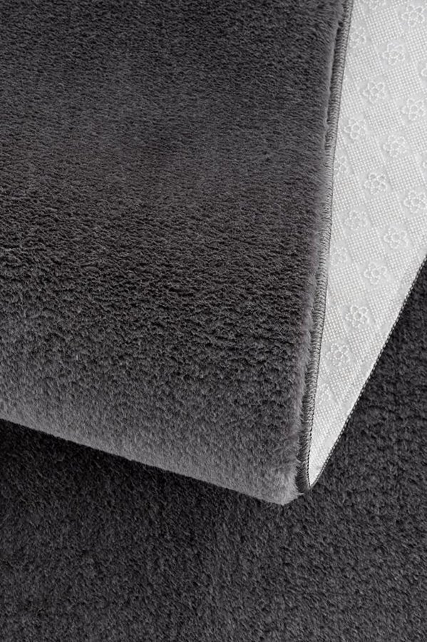 TEPPI HMFPUFY-4 gulvtppe, rund - antracitgr polyester (60)