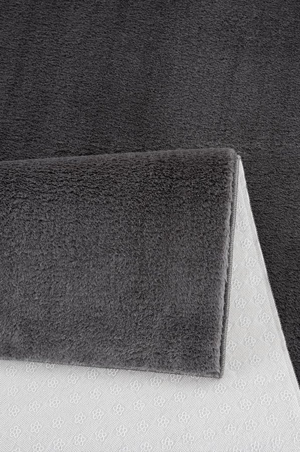 TEPPI HMFPUFY-4 gulvtppe, rund - antracitgr polyester (60)