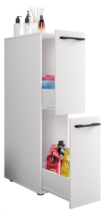 VCM NORDIC Sadilo L badevrelse rumdeler, m. 2 skuffer - hvid tr