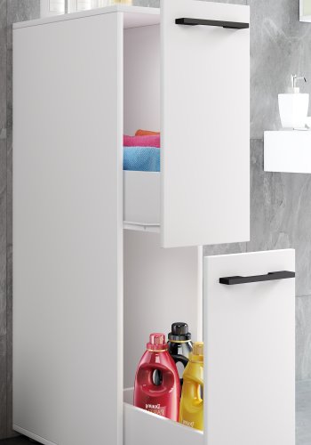 VCM NORDIC Sadilo L badevrelse rumdeler, m. 2 skuffer - hvid tr