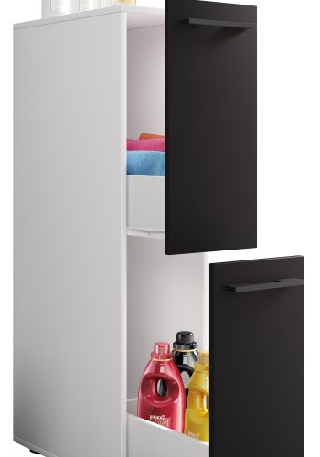 VCM NORDIC Sadilo L badevrelse rumdeler, m. 2 skuffer - hvid og sort tr