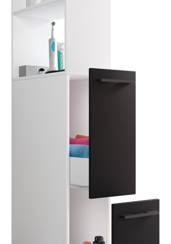 VCM NORDIC Sadilo XL badevrelse rumdeler, m. 2 bne rum og 2 skuffer - hvid og sort tr