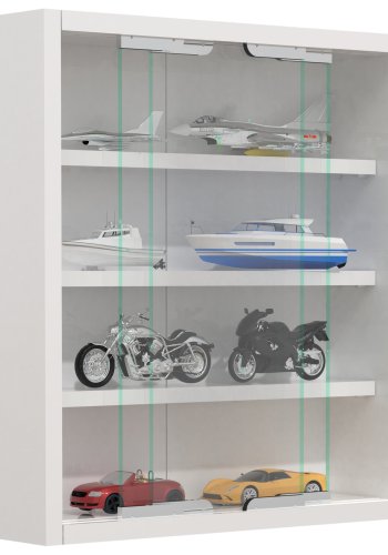 VCM NORDIC Agisa S vgskab, m. 2 skydelger og 3 hylder - glas og hvid tr