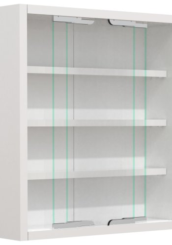 VCM NORDIC Agisa S vgskab, m. 2 skydelger og 3 hylder - glas og hvid tr