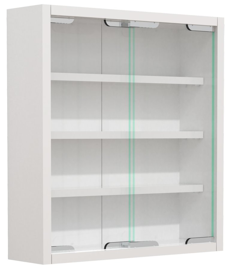 VCM NORDIC Agisa S vgskab, m. 2 skydelger og 3 hylder - glas og hvid tr