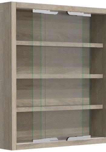 VCM NORDIC Agisa S vgskab, m. 2 skydelger og 3 hylder - glas og natur tr