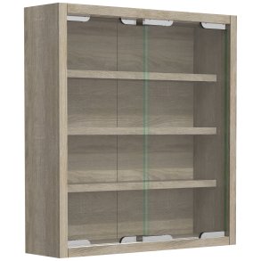 VCM NORDIC Agisa S vgskab, m. 2 skydelger og 3 hylder - glas og natur tr