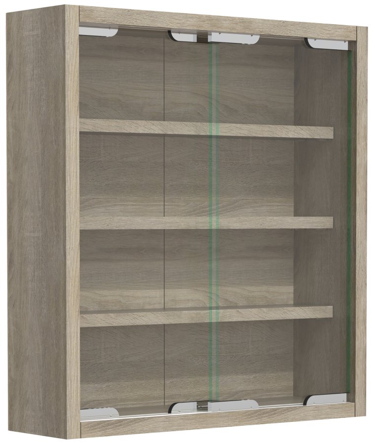 VCM NORDIC Agisa S vgskab, m. 2 skydelger og 3 hylder - glas og natur tr