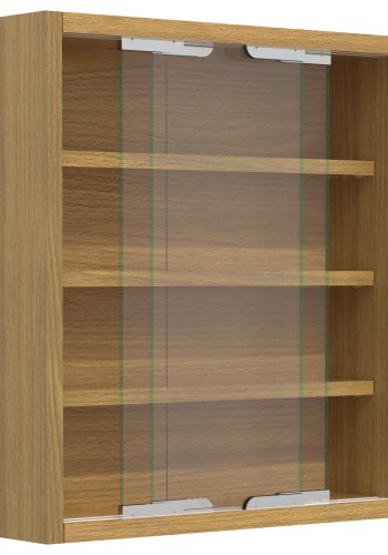 VCM NORDIC Agisa S vgskab, m. 2 skydelger og 3 hylder - glas og natur tr