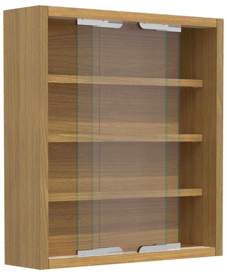 VCM NORDIC Agisa S vgskab, m. 2 skydelger og 3 hylder - glas og natur tr