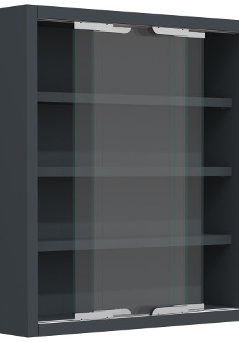 VCM NORDIC Agisa S vgskab, m. 2 skydelger og 3 hylder - glas og antracitgr tr