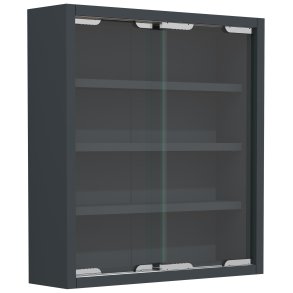 VCM NORDIC Agisa S vgskab, m. 2 skydelger og 3 hylder - glas og antracitgr tr