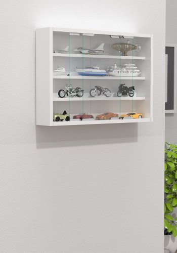 VCM NORDIC Agisa M vgskab, m. 2 skydelger og 3 hylder - glas og hvid tr