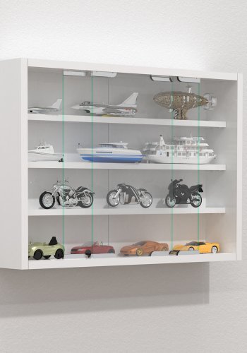 VCM NORDIC Agisa M vgskab, m. 2 skydelger og 3 hylder - glas og hvid tr