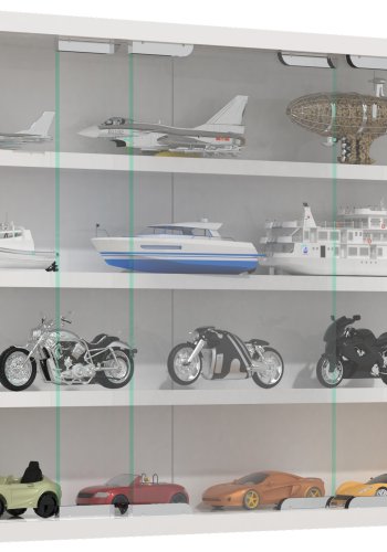 VCM NORDIC Agisa M vgskab, m. 2 skydelger og 3 hylder - glas og hvid tr