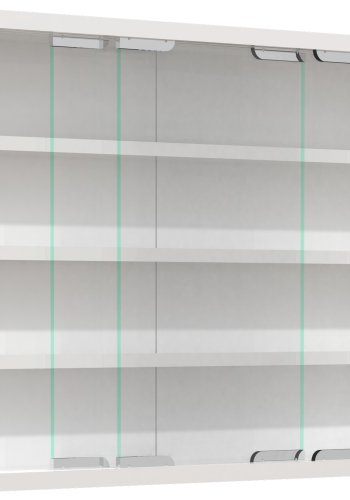 VCM NORDIC Agisa M vgskab, m. 2 skydelger og 3 hylder - glas og hvid tr