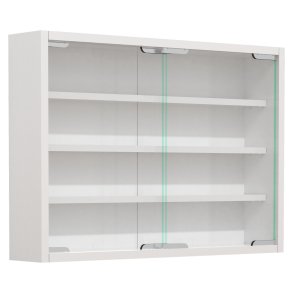 VCM NORDIC Agisa M vgskab, m. 2 skydelger og 3 hylder - glas og hvid tr