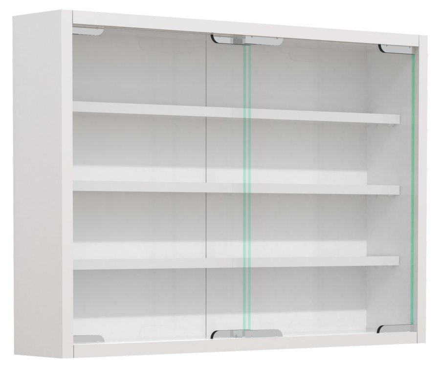 VCM NORDIC Agisa M vgskab, m. 2 skydelger og 3 hylder - glas og hvid tr