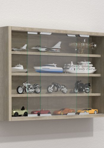 VCM NORDIC Agisa M vgskab, m. 2 skydelger og 3 hylder - glas og natur tr