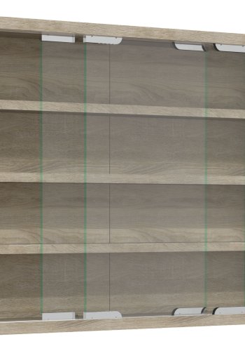 VCM NORDIC Agisa M vgskab, m. 2 skydelger og 3 hylder - glas og natur tr