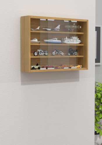 VCM NORDIC Agisa M vgskab, m. 2 skydelger og 3 hylder - glas og natur tr