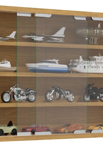 VCM NORDIC Agisa M vgskab, m. 2 skydelger og 3 hylder - glas og natur tr