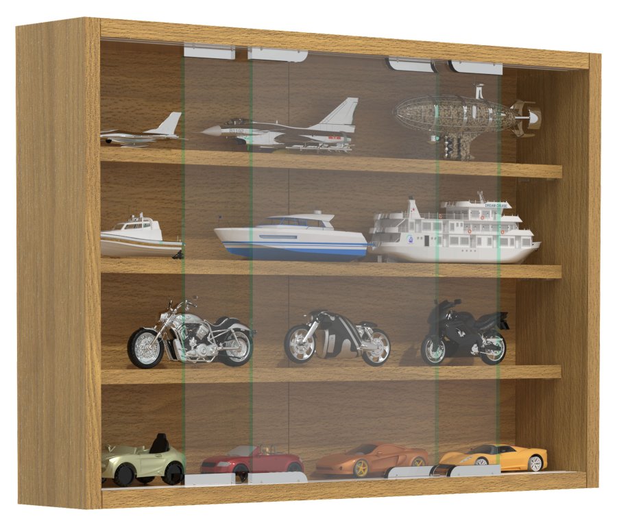 VCM NORDIC Agisa M vgskab, m. 2 skydelger og 3 hylder - glas og natur tr