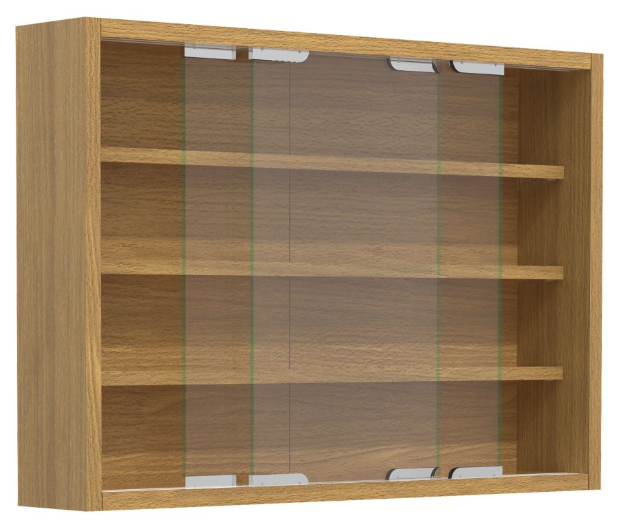 VCM NORDIC Agisa M vgskab, m. 2 skydelger og 3 hylder - glas og natur tr