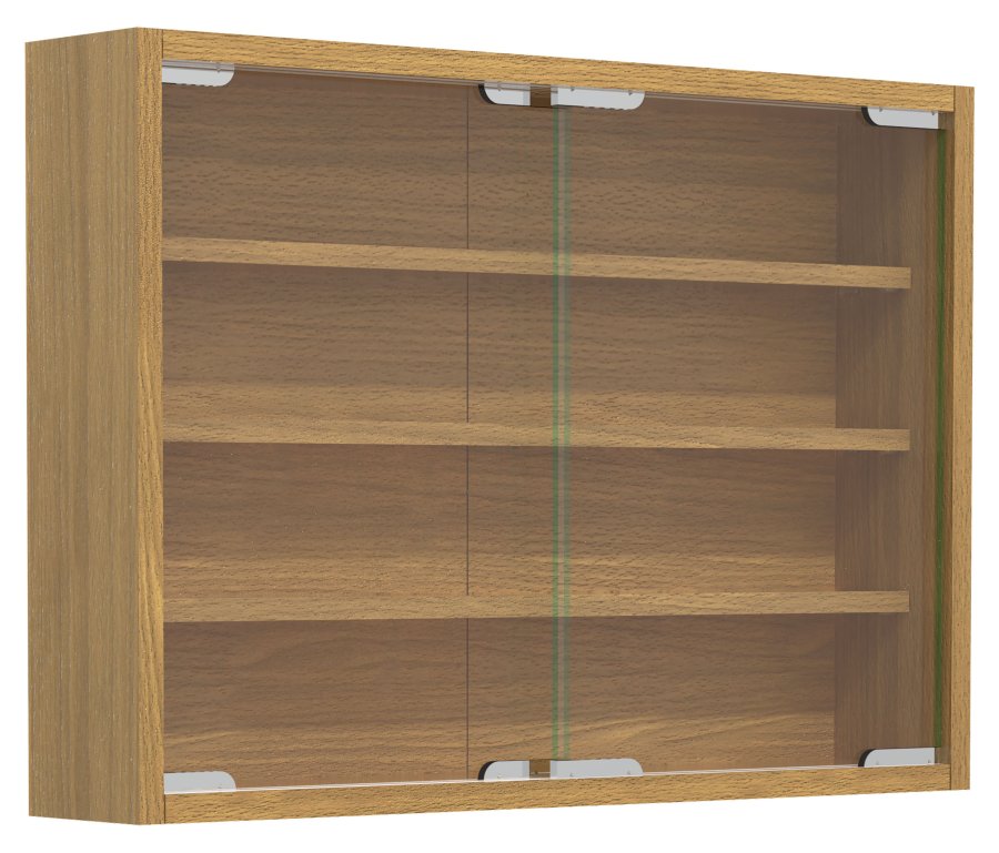 VCM NORDIC Agisa M vgskab, m. 2 skydelger og 3 hylder - glas og natur tr